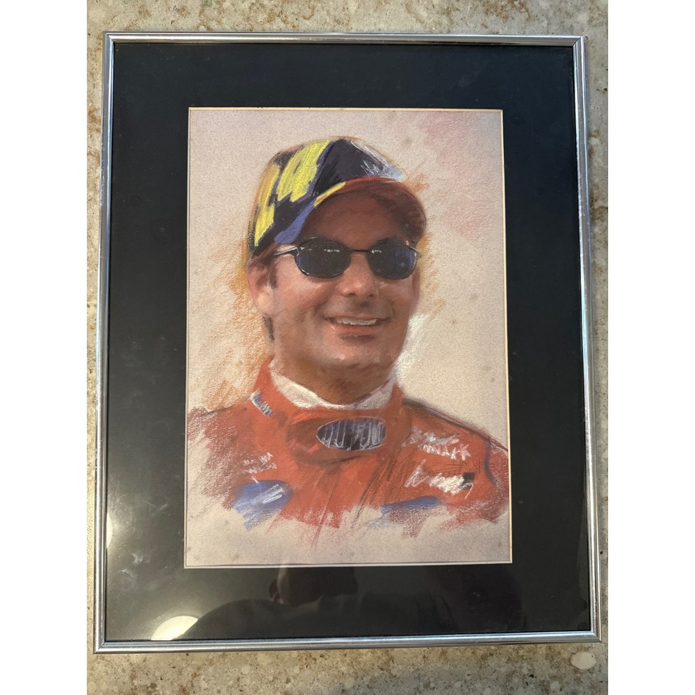Jeff Gordon NASCAR Racing Portrait Framed Art Signed‎ 20x16 DuPont Red Fire Suit